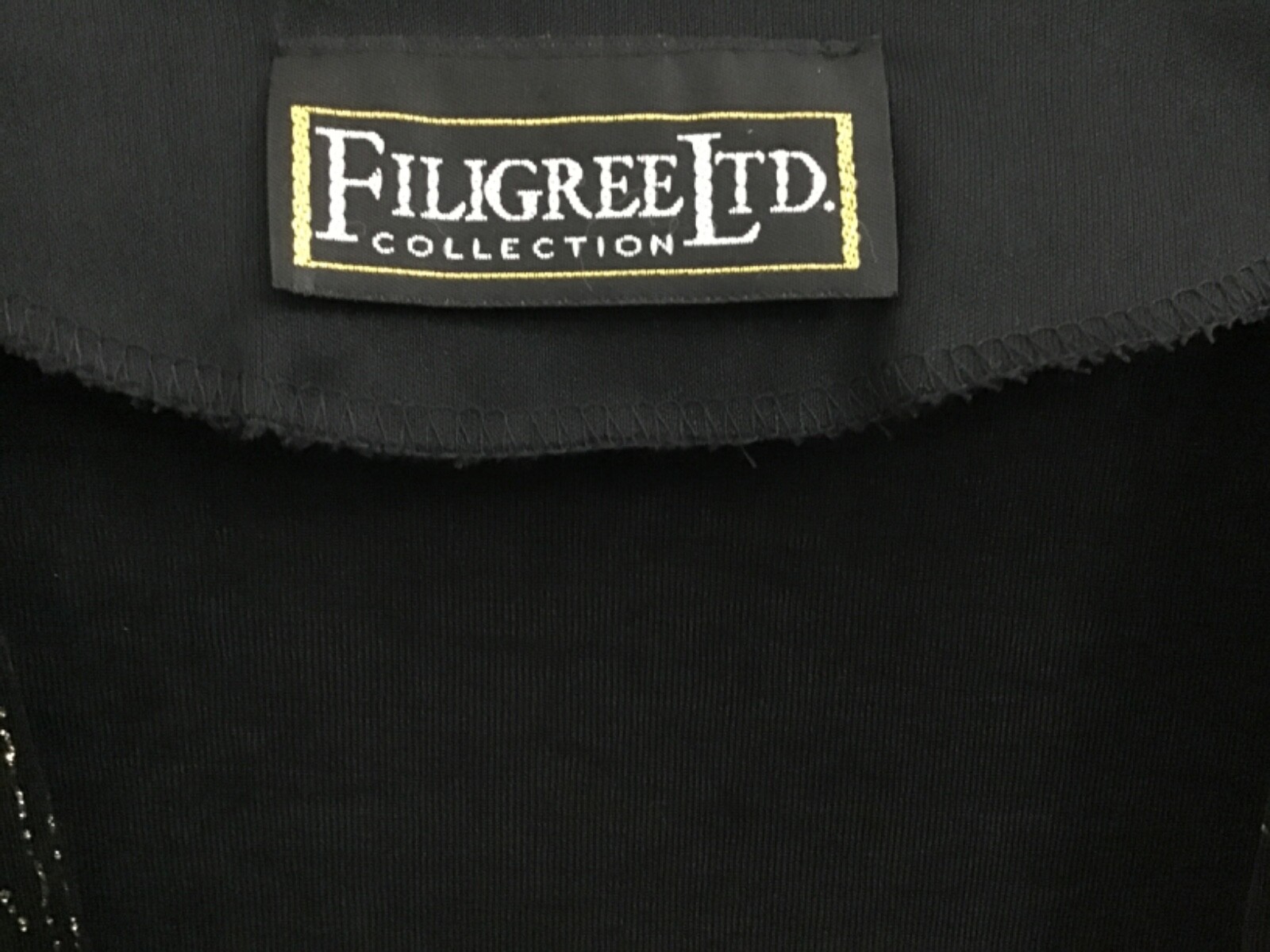 Vintage Filigree Ltd. Collection Black Sparkly Bolero Jacket
