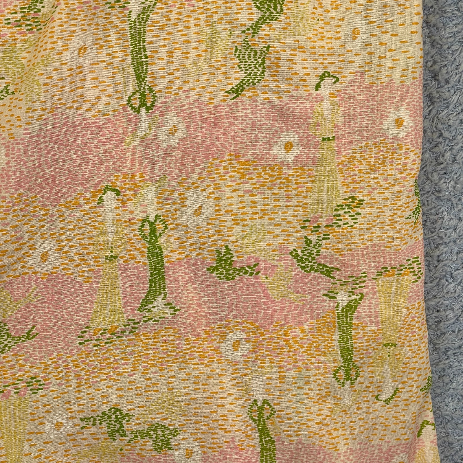 Vintage 60s Lounge Craft House Coat Dress Robe Novelty Print ILGWU Size Medium