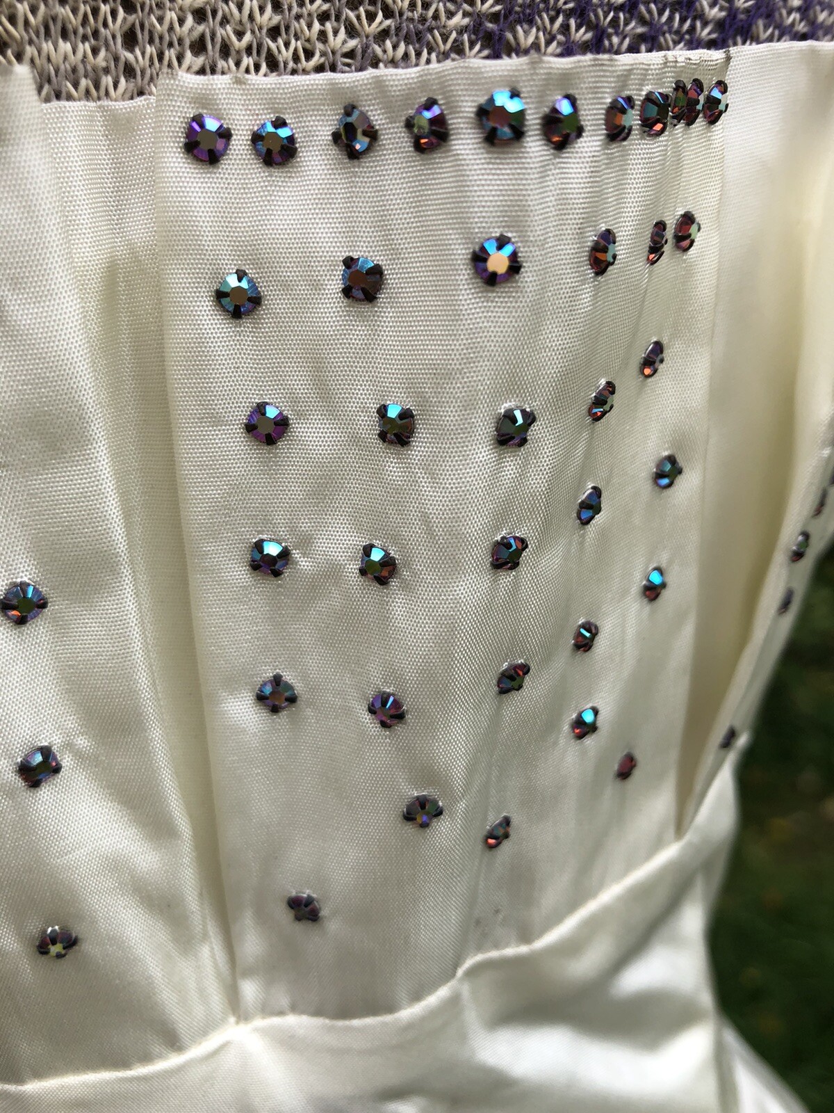 Vintage 1940’s 1950’s Strappy Aurora Borealis Rhinestone Cocktail DRESS 31-22-52