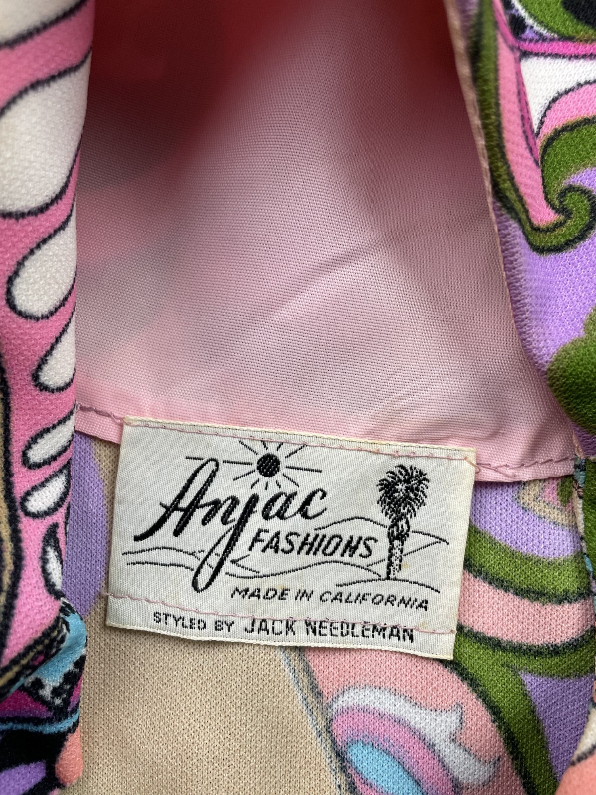 Vintage 60s Jack Needleman Anjac Mod Dress Medium Psychedelic Hippie Boho 70s