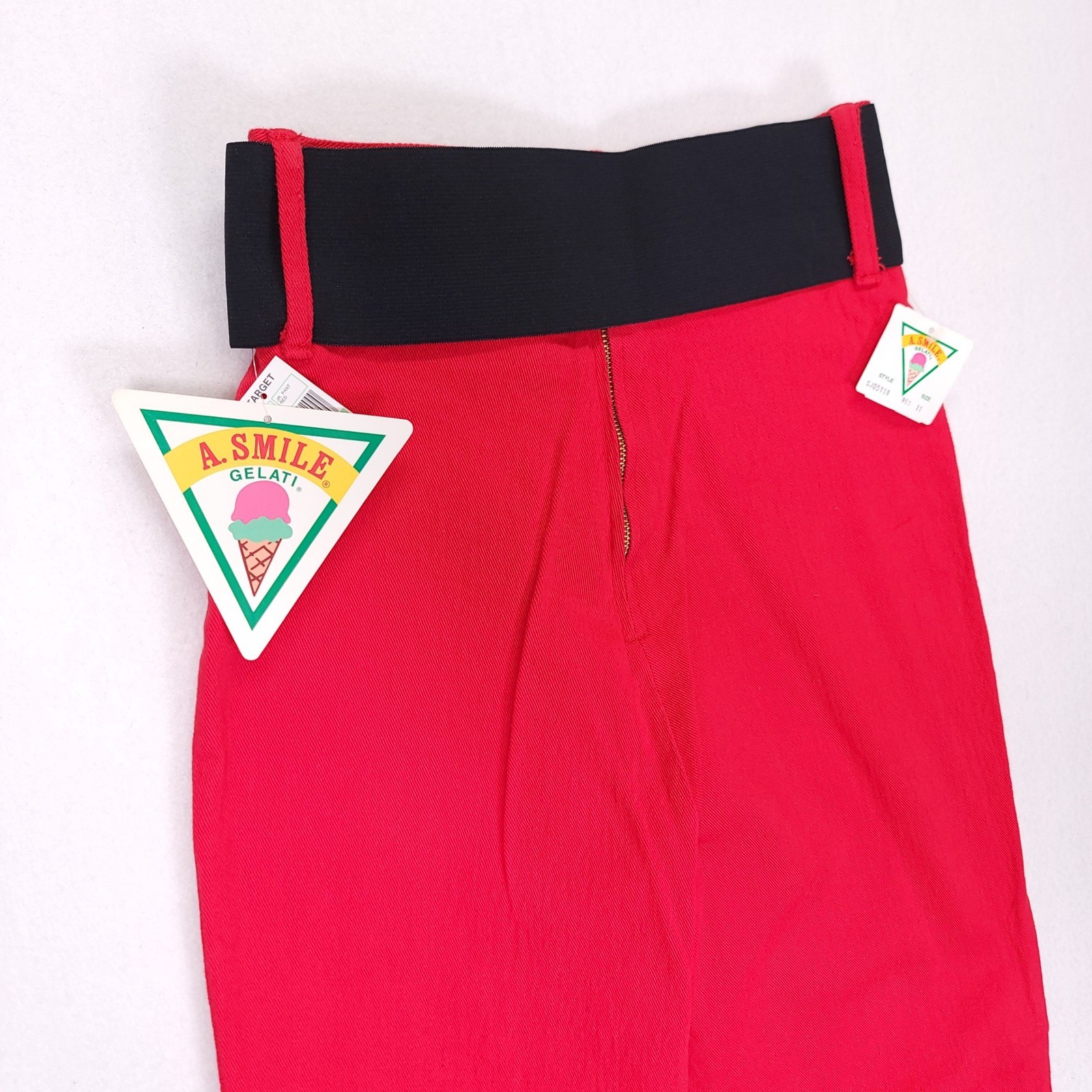 Vintage A. Smile Gelati Red High Waisted Elastic Waist Pants SJ0511B Womens 11