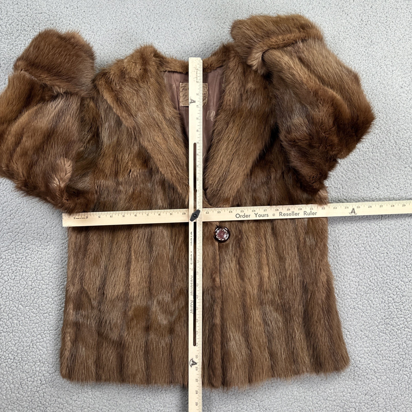 VTG 60s Furs by Conson Mink Stroller Coat Toronto & Sarnia Lined Inner Pocket
