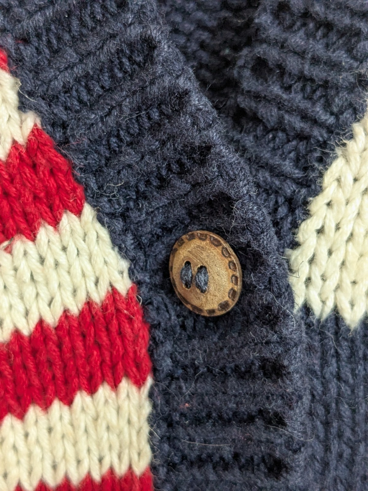 Vtg Eagles Eye Handknit Cotton Sweater Vest Patriotic USA Flag Eagle Womens S