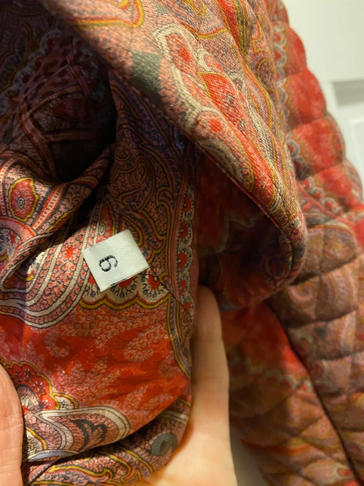Carolyne Roehm Size 6 paisley jumpsuit w/ bolero and 10 foot scarf–worn once