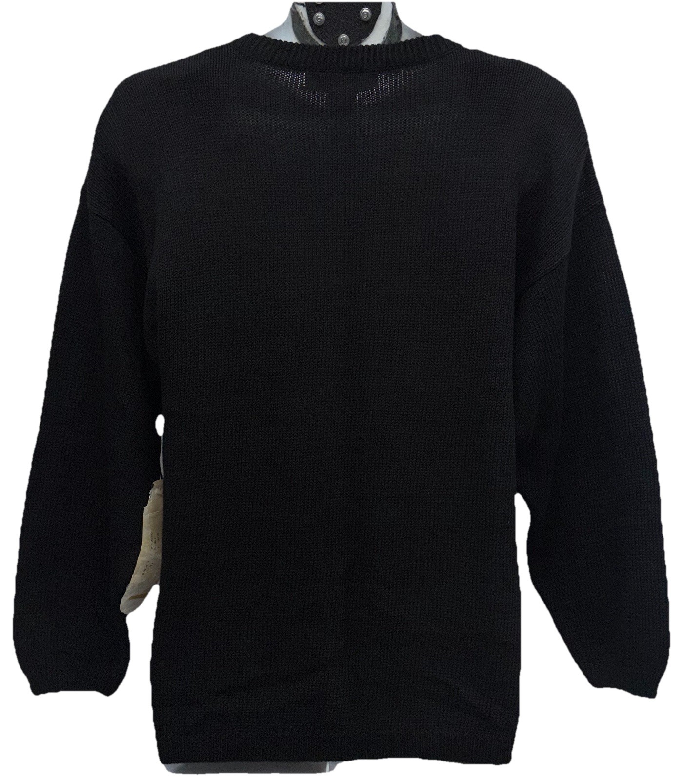 NWT VTG Victoria Harbour Size L Pullover Long Sleeve Embellished Sweater Black