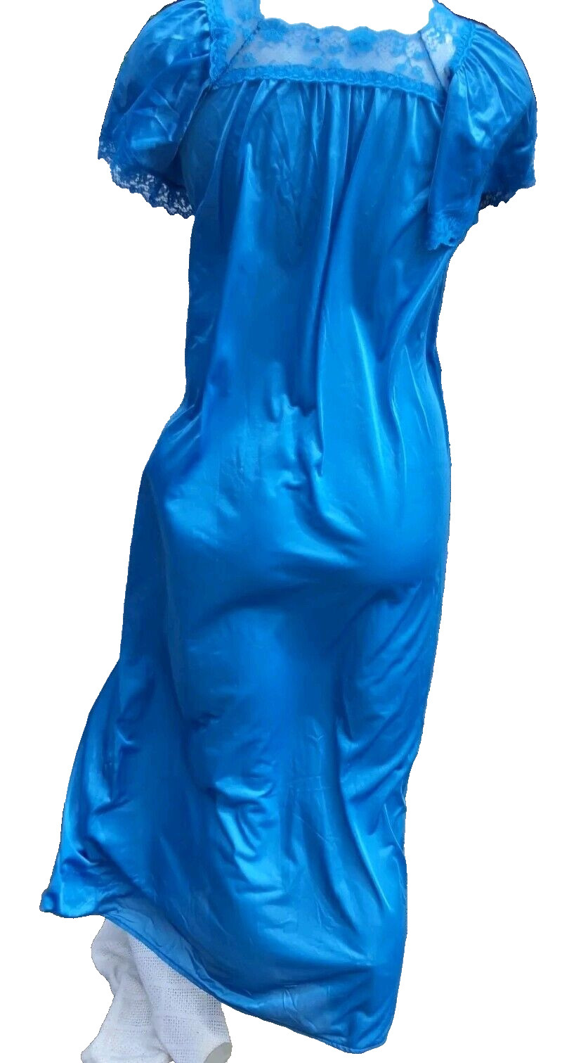 Taryn Alexander Vintage Bright Blue Nightgown S