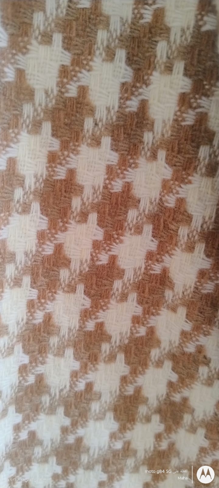 Vintage Tan Jay Women’s Brown and Beige Houndstooth Tweed Blazer size UK 18