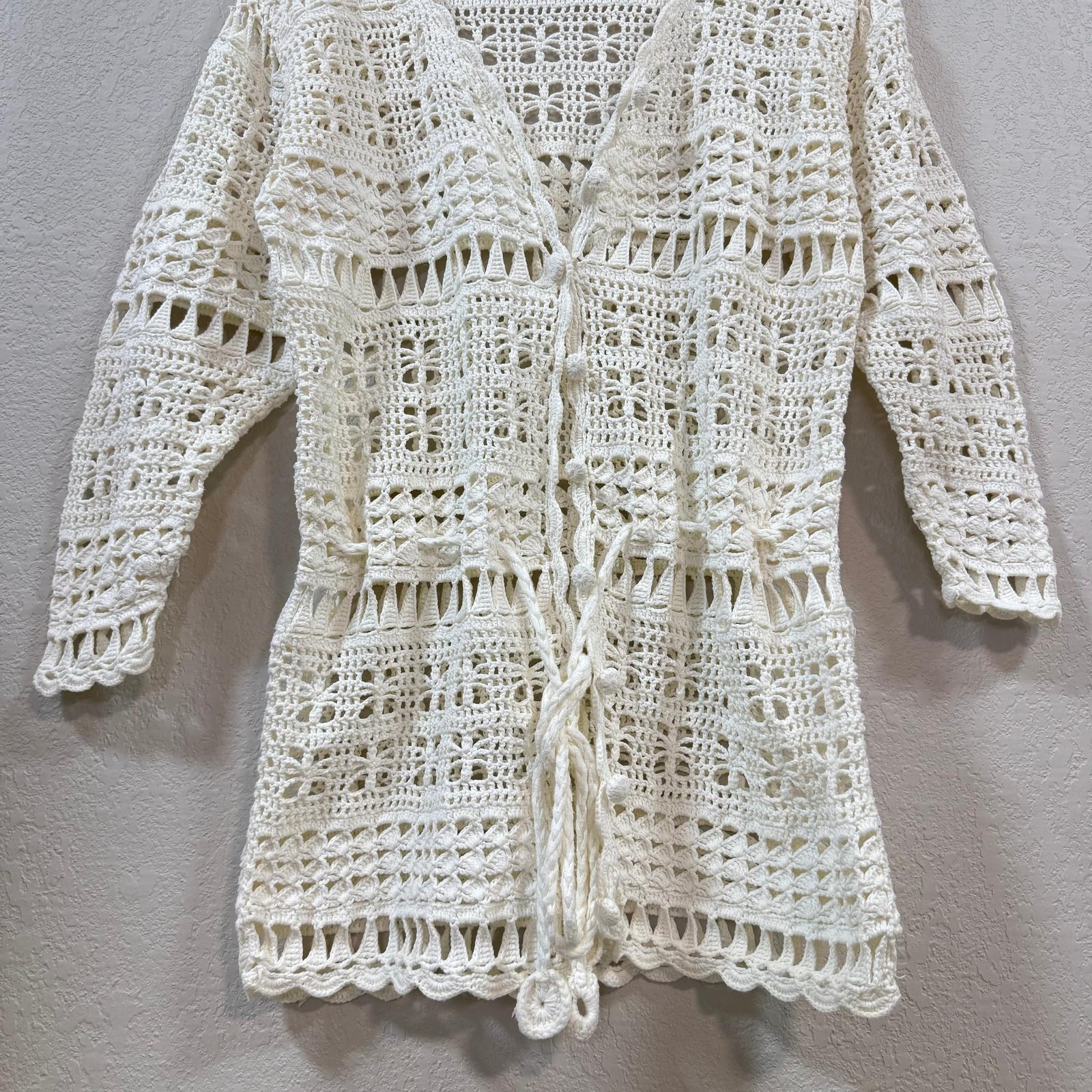 Vintage Open Knit Crochet Cover Up Size Medium