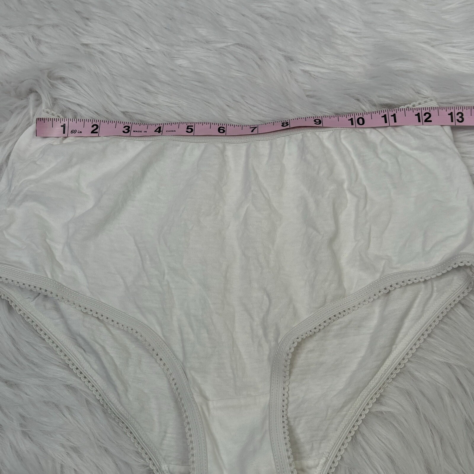 Vintage Cotton Panties Briefs Unknown Brand White Cotton Ladies Women’s Size 7