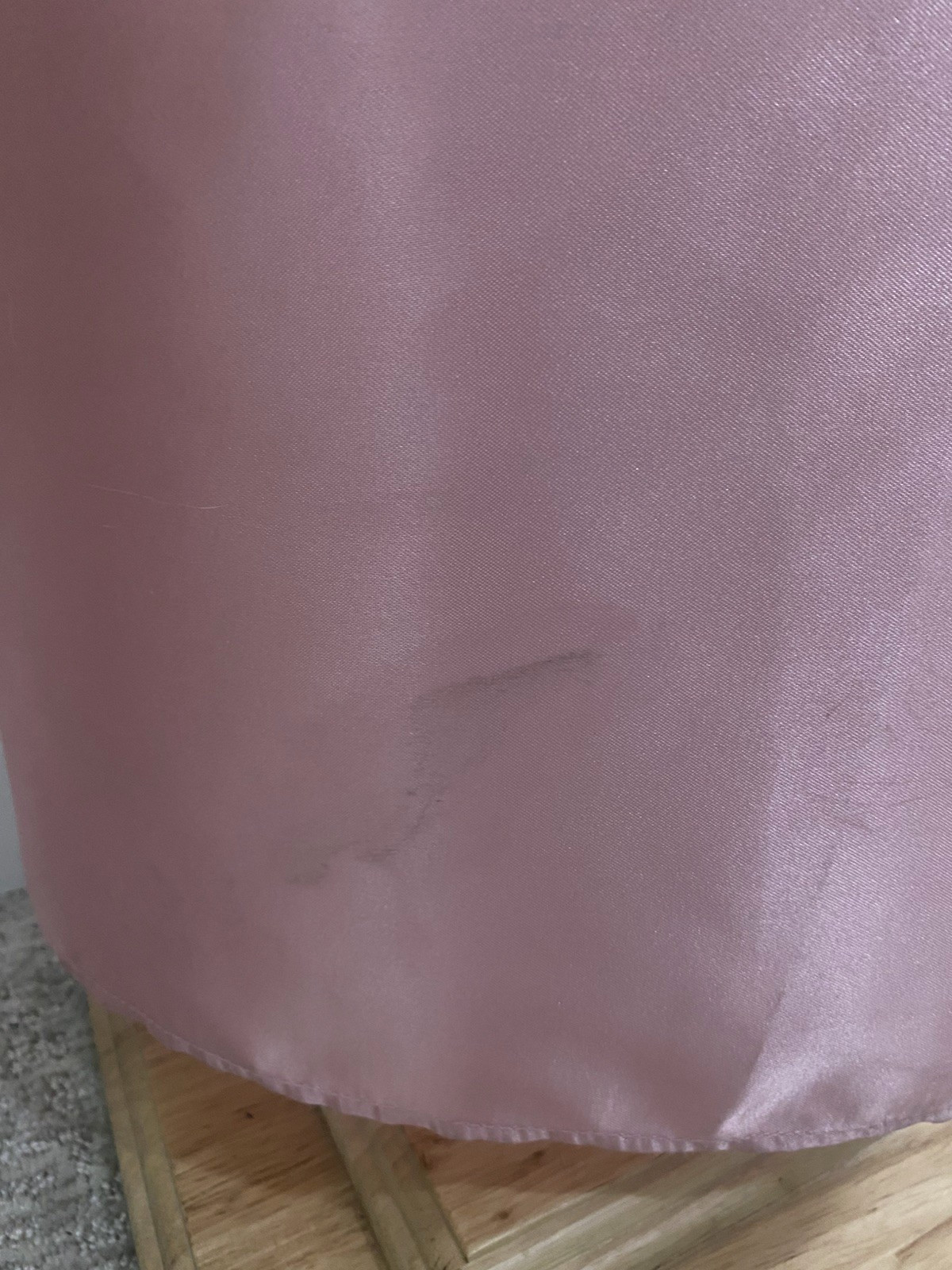 VTG 70’s Pink Satin Union Made Coquette Back Cascade Prom Bridesmaid Dress S