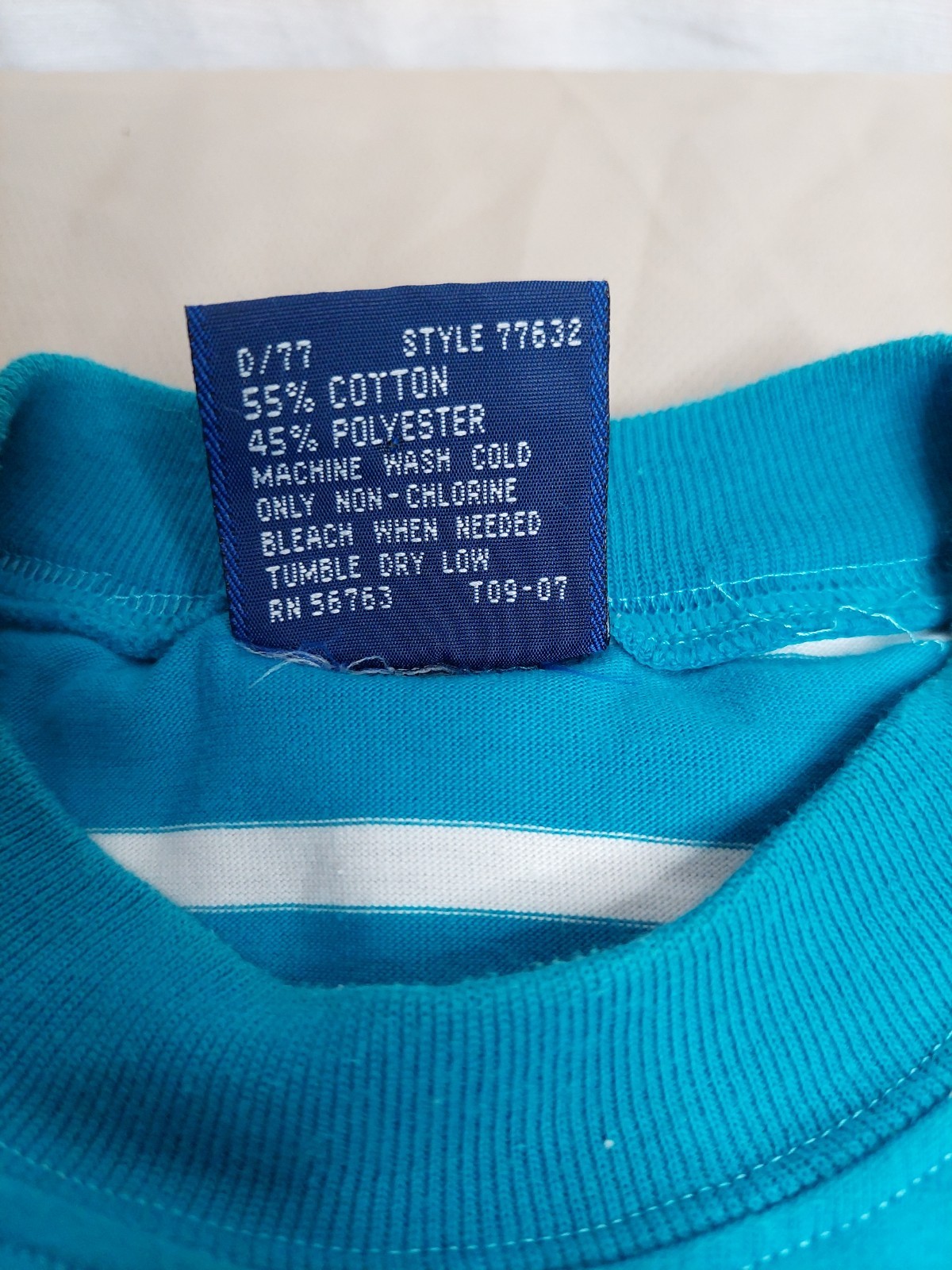 Vintage 90s Striped Crop Top Teal Blue White Baby Tee Preppy Coastal Y2K Shirt S