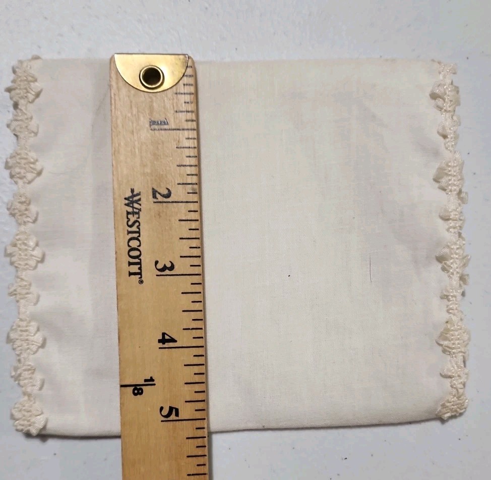 Antique 1920’s Linen Lingerie Hankie bag With Floral Applique Beads, Envelope
