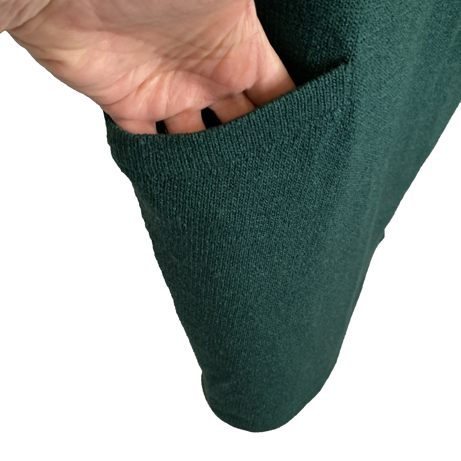Mini Sweater Dress Vtg John Patrick Designs Green Knit S/M Rayon Wool 70s 80s
