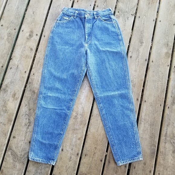 Vintage Lee High Rise Mom Jeans Tapered Leg Denim Sz 28