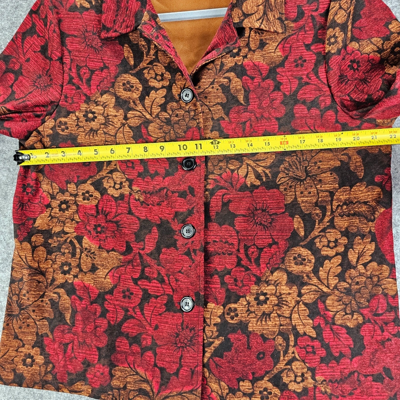 Briggs New York Suit Jacket Fall Floral Brocade Blazer Size Large Womens Vintage