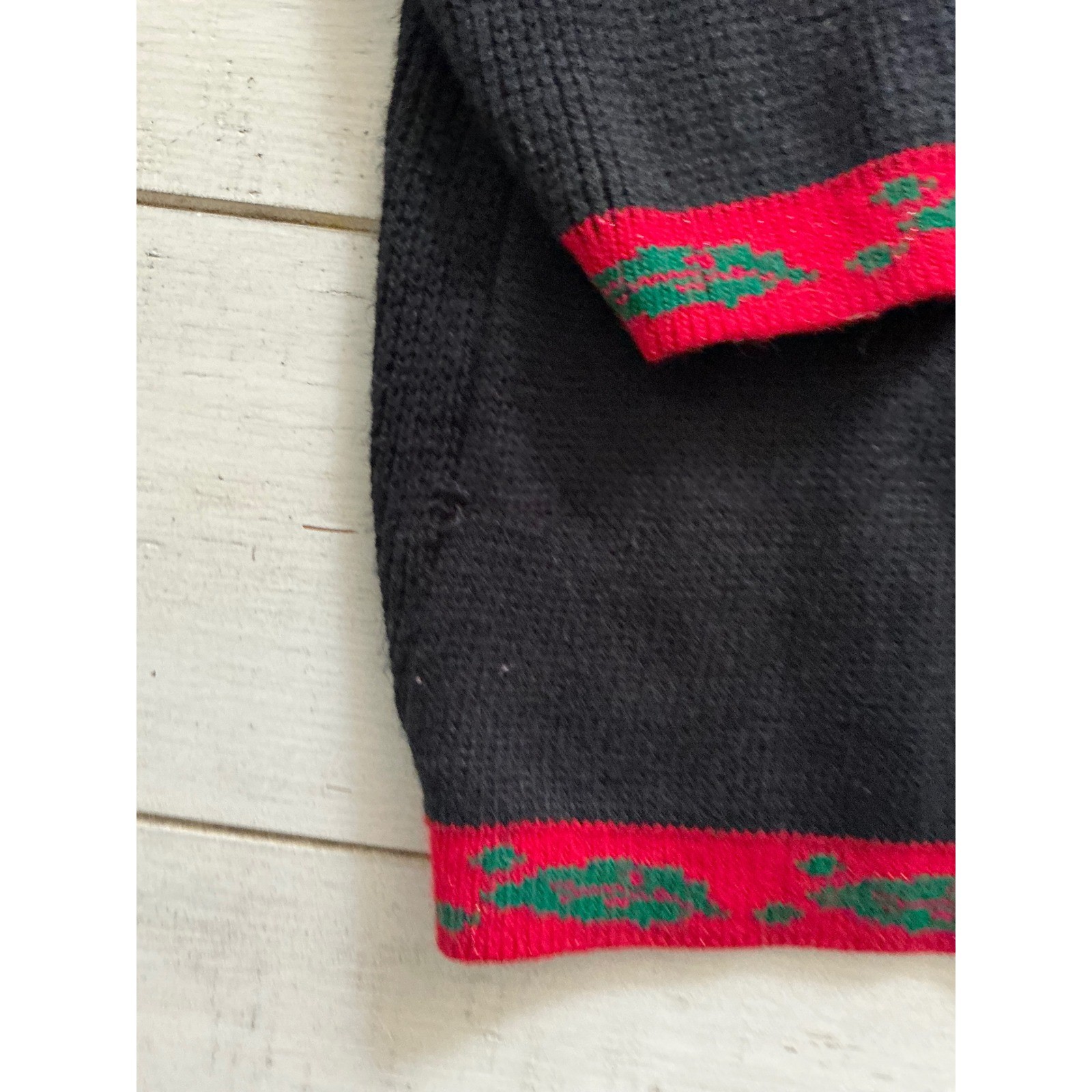 Vintage JJ Browne Betty Boop Christmas Sweater Black Red Knit Pullover Medium 2X
