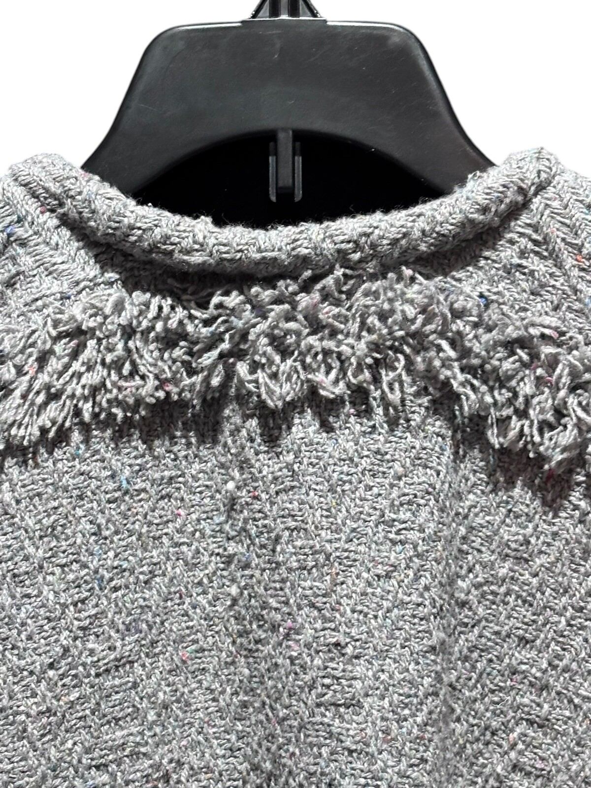 VTG Handmade Heavy Grey Poncho Unisex L Boho EUC