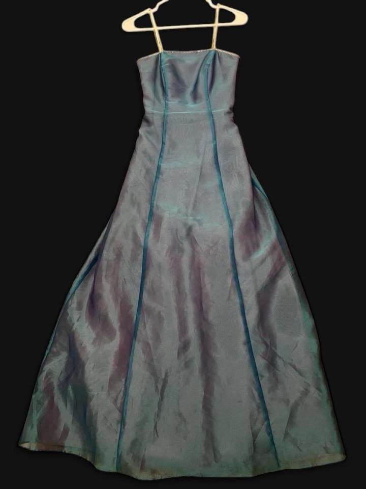 Vintage 90’s JUMP Iridescent Blue Formal Prom Dress!