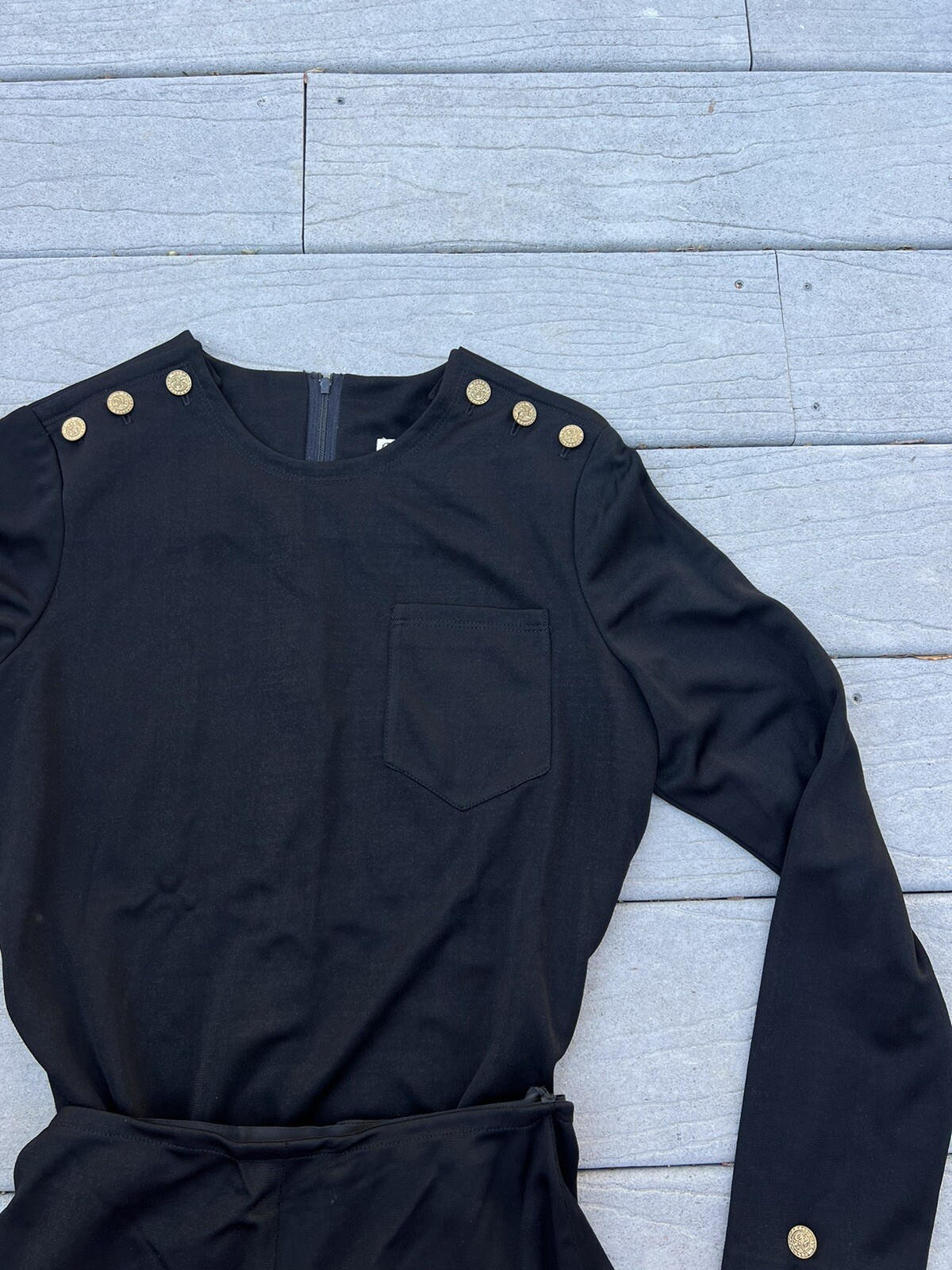 Vintage 1960s/1970s Two Piece Black Mini Skirt And Shirt Size XXS Classic