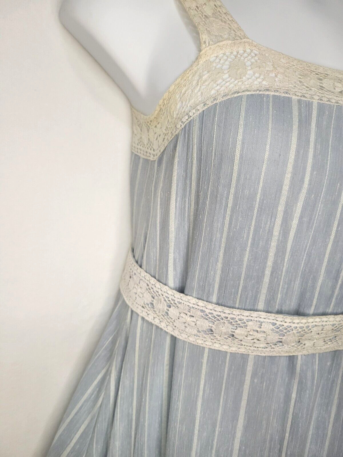 VTG 70’s Blue Tiered Prairie Maxi Dress Trivia By Charm Cottage See Measurements