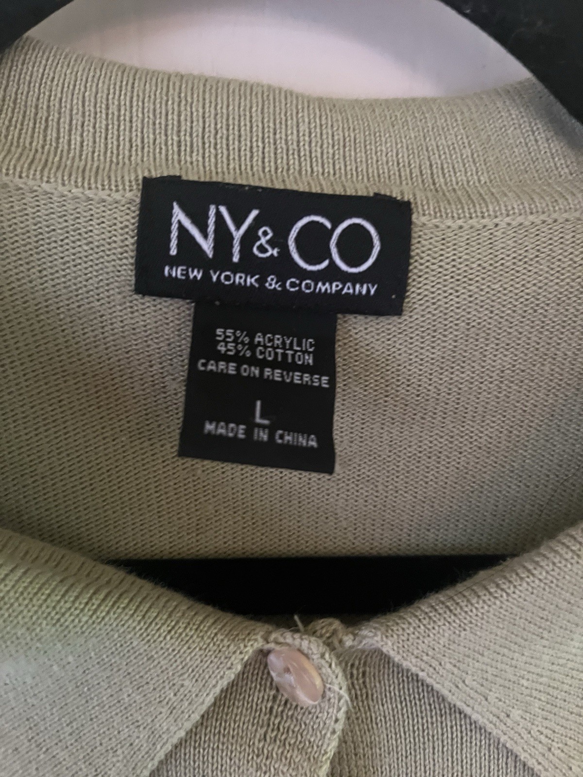 Vtg 90s NY&CO Preppy Tennis Prep Button Front Pearl Button Blouse L