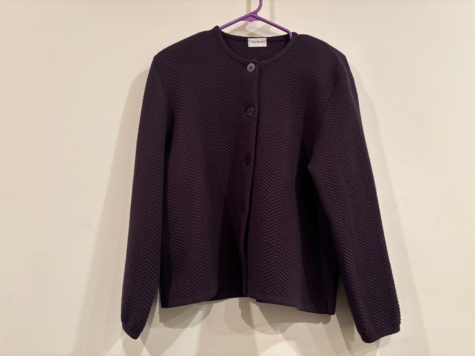 Vintage Rodier Purple Knit Cardigan/Jacket – Made in France