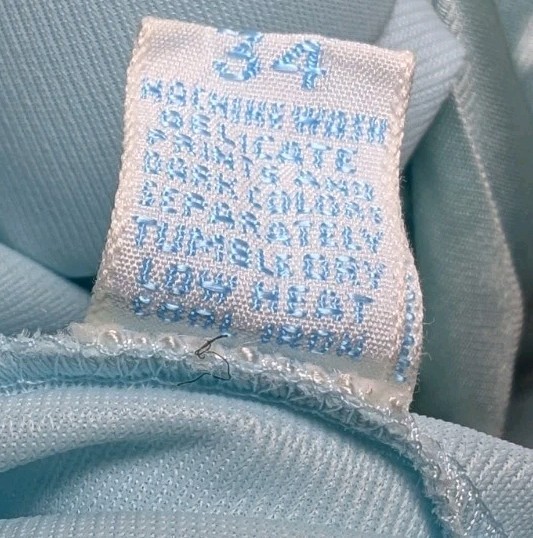 VANITY FAIR Button Up Nightgown FLORAL Aqua Blue Nylon EMBROIDERED Women’s 34