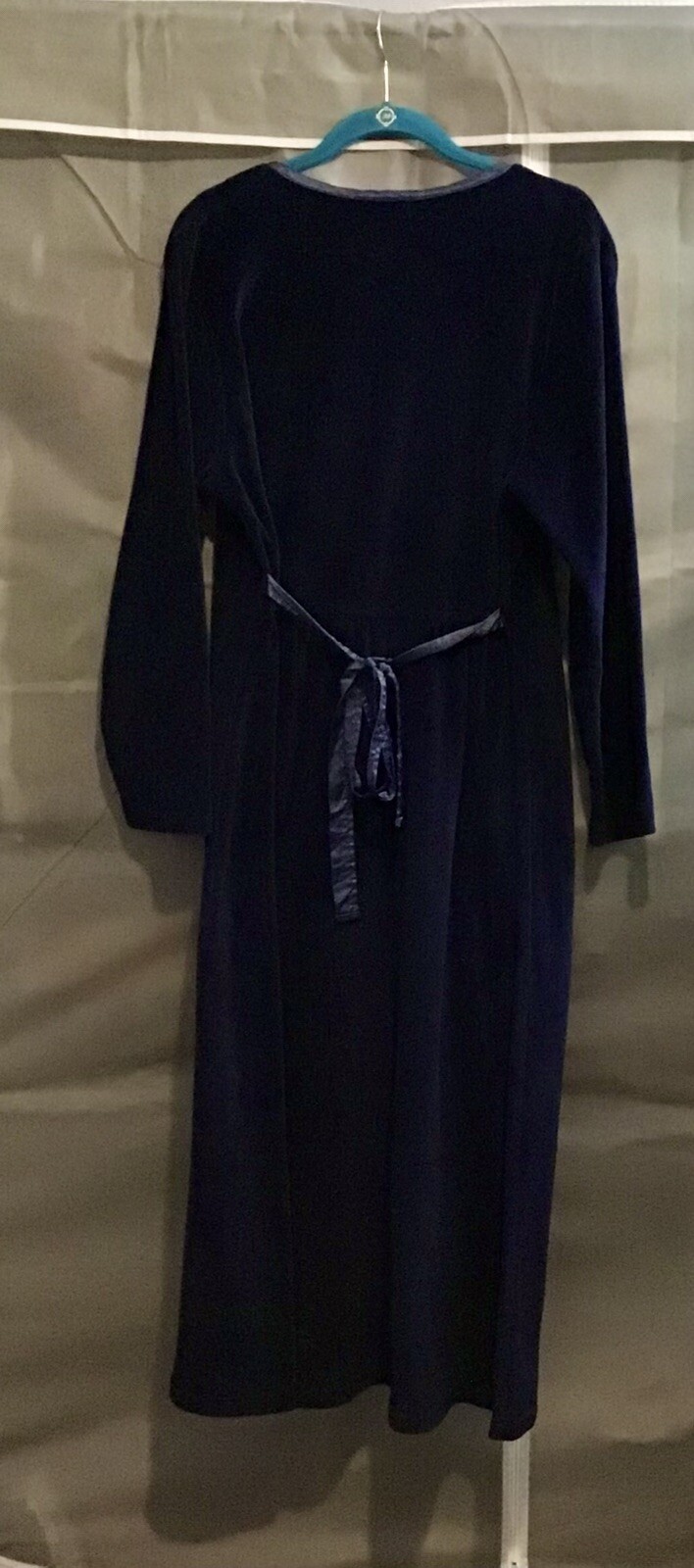 VTG Royal Blue Velvet Maxi Dress By Fads Size L