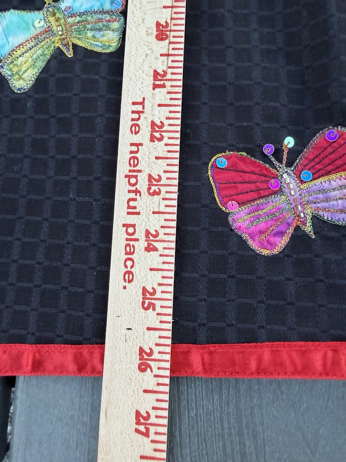 Vintage 80s Allure black embroidered butterflies sequins Asian blazer L glitter