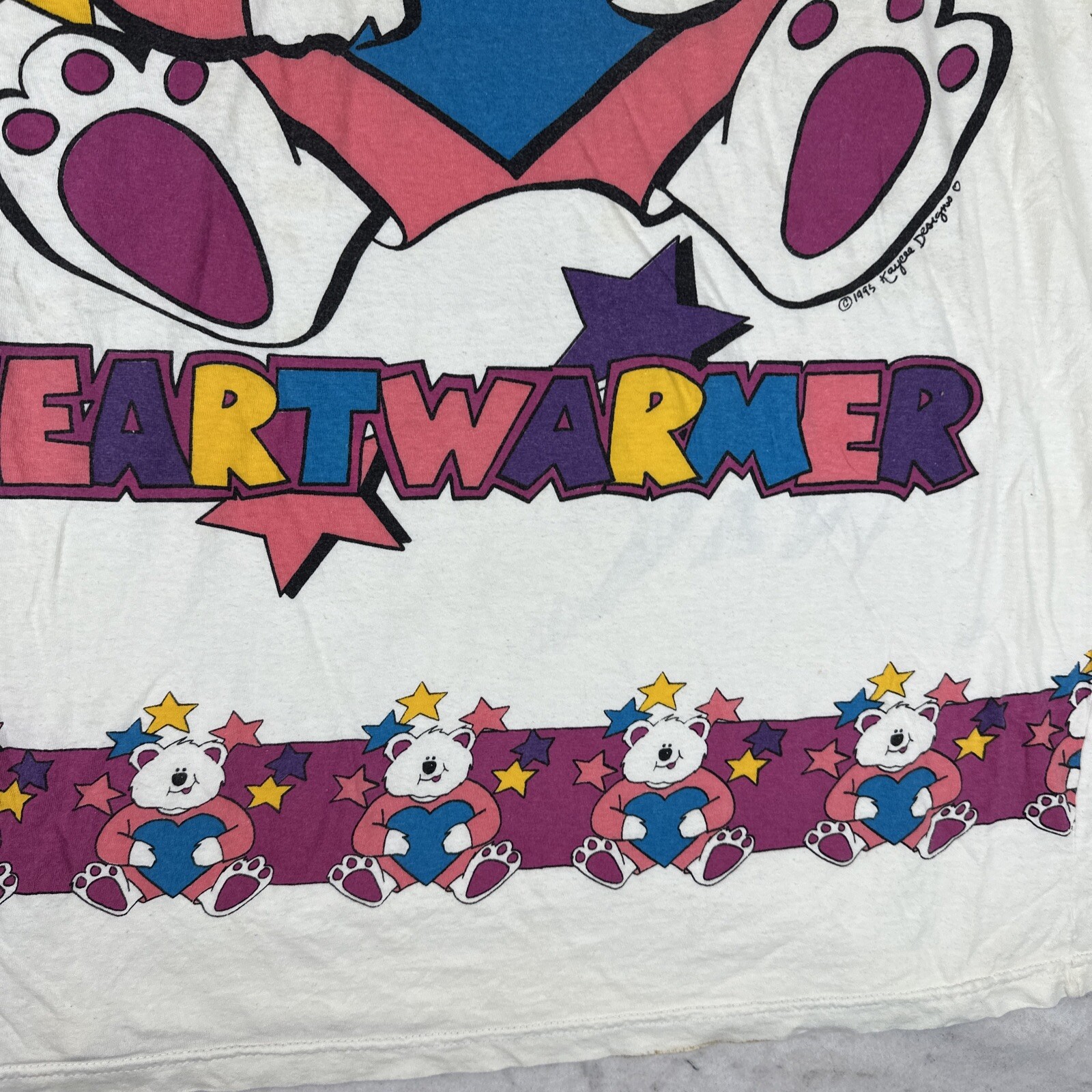 Vintage 1995 Jennifer Dale TEDDY BEAR HEARTWARMER Tshirt Long Nightgown
