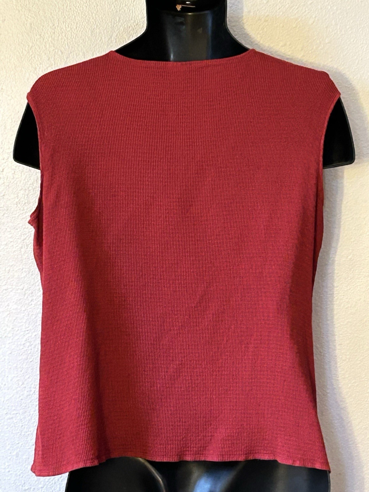 VTG 90’s CP Shades Red Textured Rayon Tank L Hand Dyed Boho Lagen Look READ