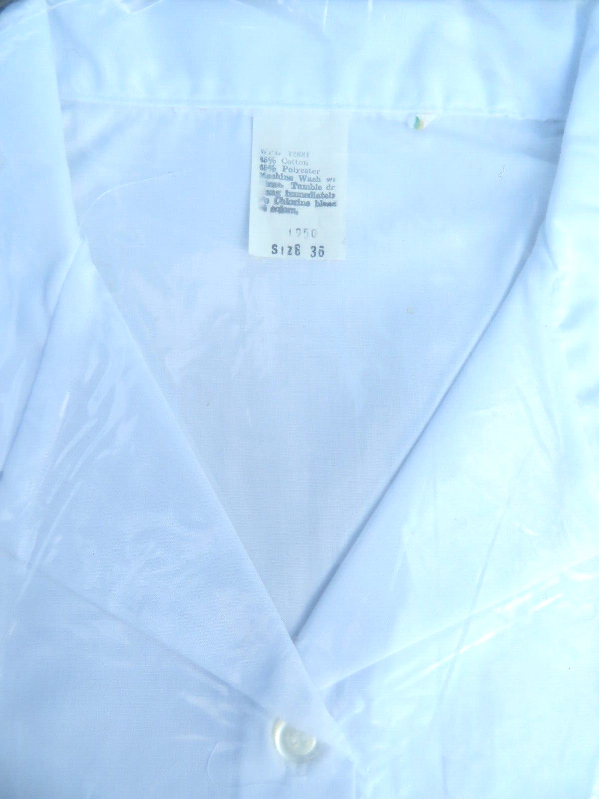 Nos Vintage 1960s White Blouse Uniform Shirt Waitress School College Preppy 36