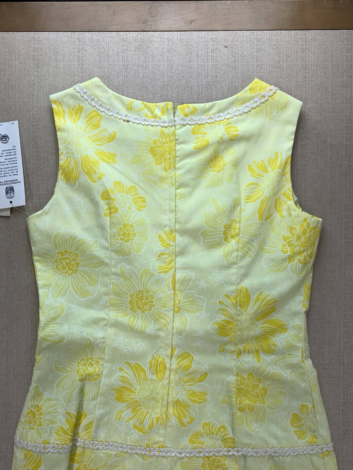 Vintage 1970s NWT Springmaid Yellow Floral High Neck Mini Sundress Size 8