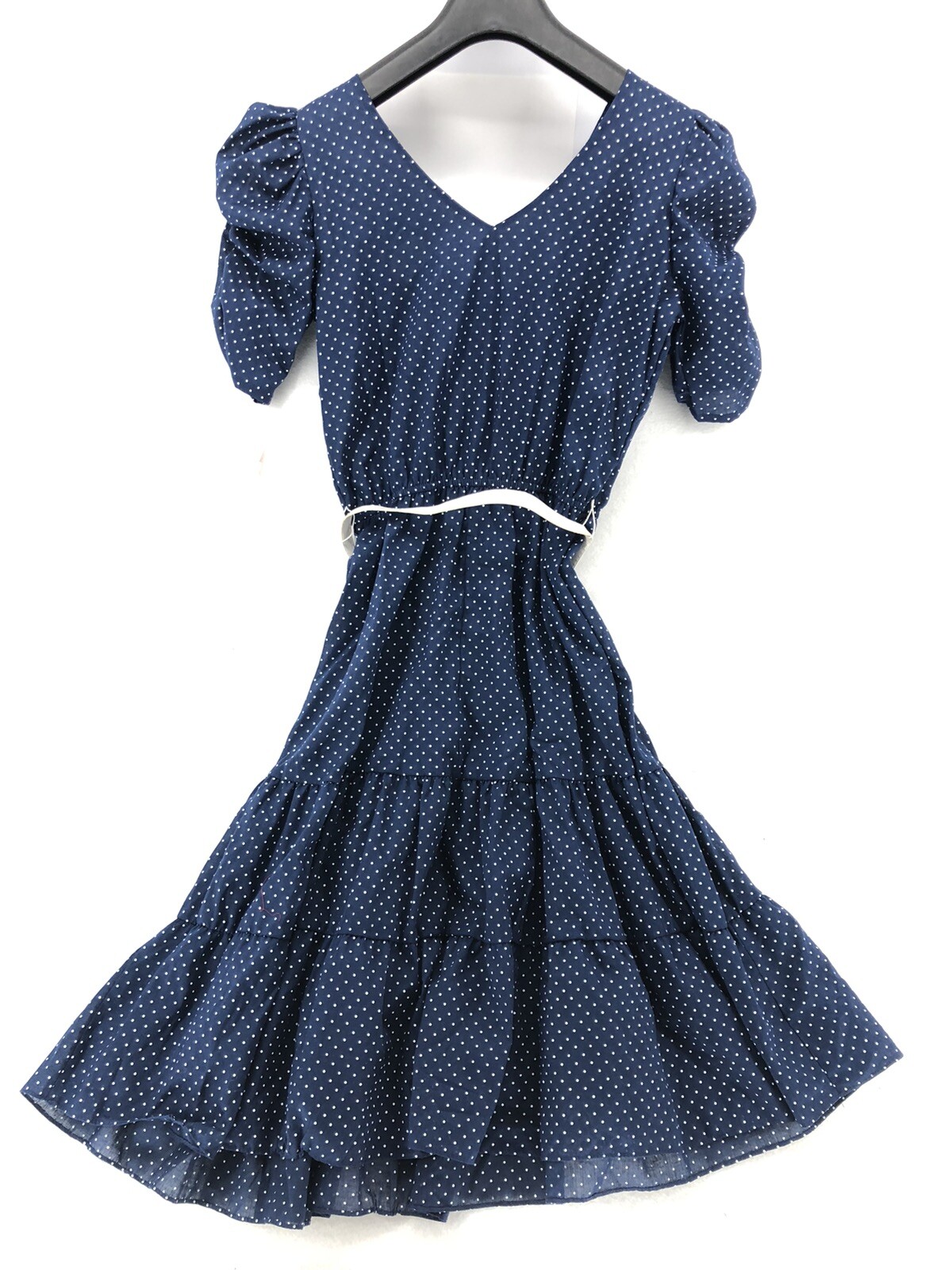 Vtg D. B. A. – L.A. Dress Womens Size 7 Polka Dot with Belt NWT