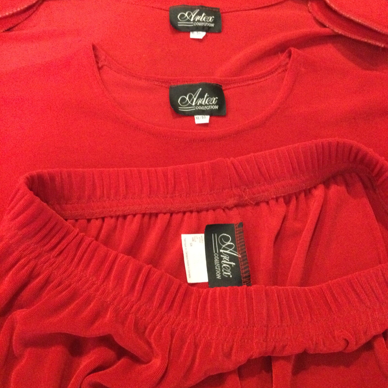 Vintage ARTEX COLLECTION Red 3pc Open Jacket Xl Tee Shirt Xl Pants Large Outfit