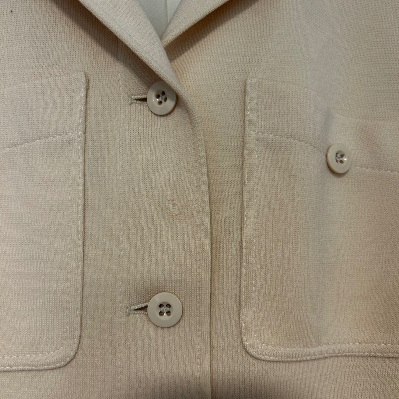 Jaeger London Vintage 100% Wool Trench Coat Cream Made in Great Britain Size 12