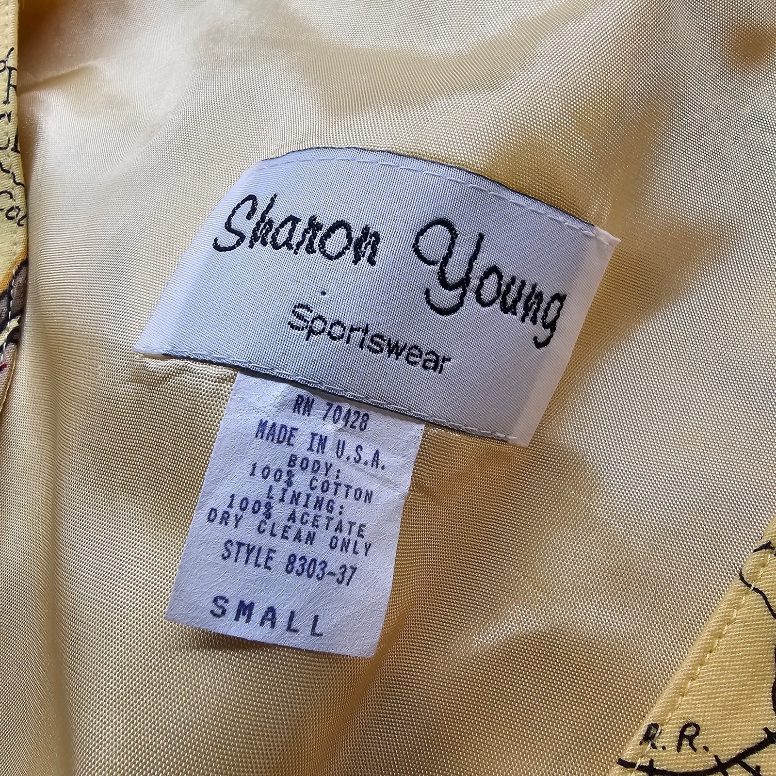 Vintage Sharon Young Vest Womens Sm Yellow Western Cowboy Country Ponderosa 90s