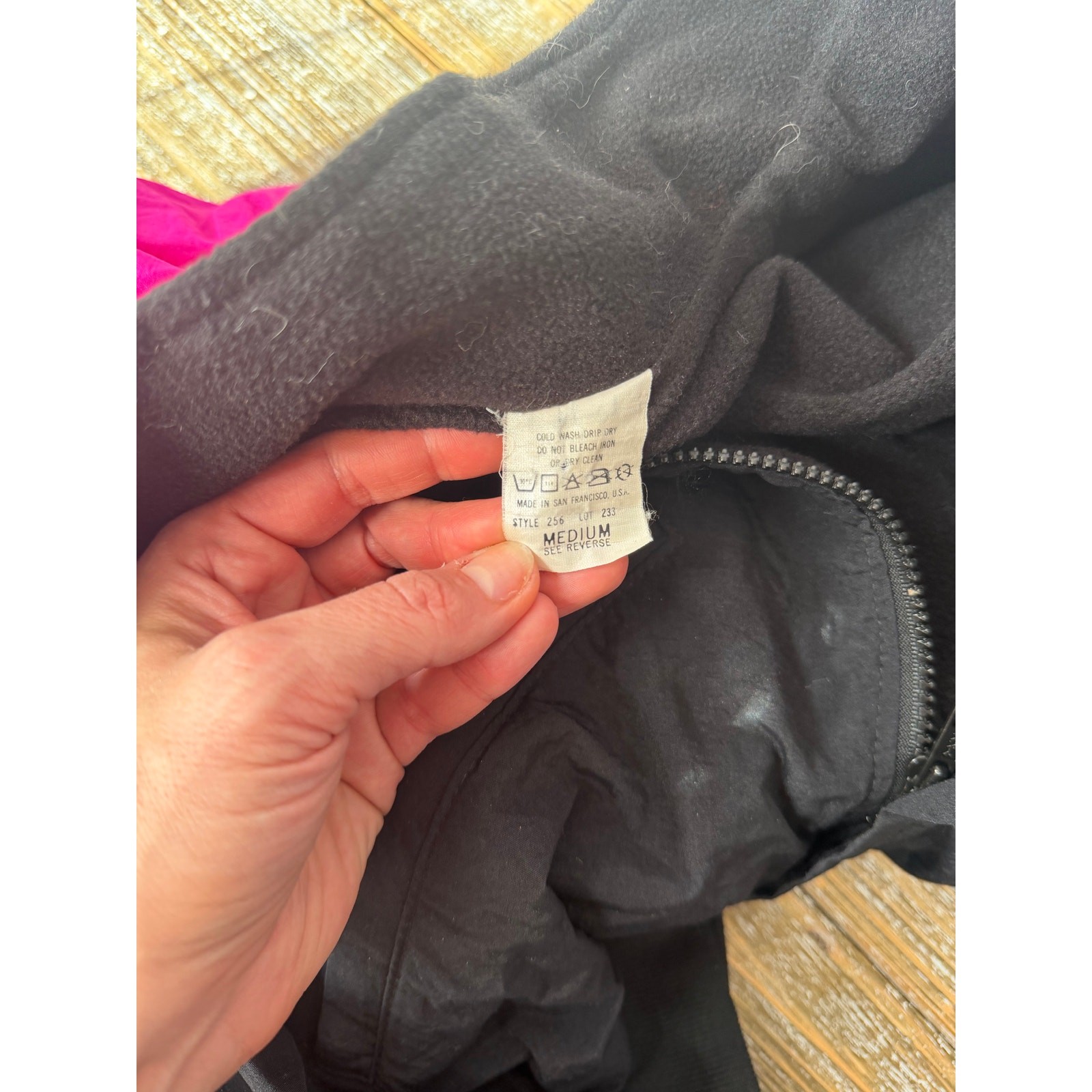 Vintage Bellweather Jacket Fleece 1990s Retro Pink Black Gold Trim Women Medium