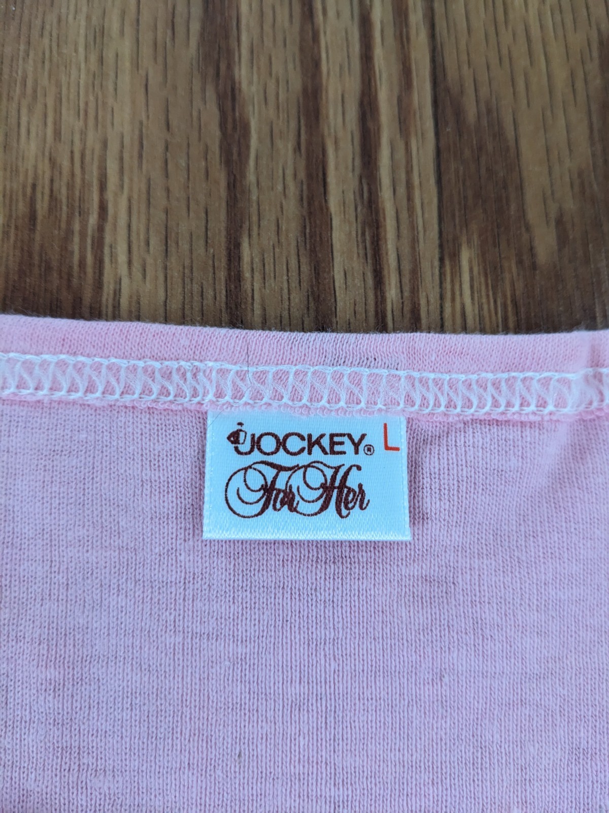 Vintage Camisole Tank Top Jockey For Her Pink 100% Cotton Womens Large USA