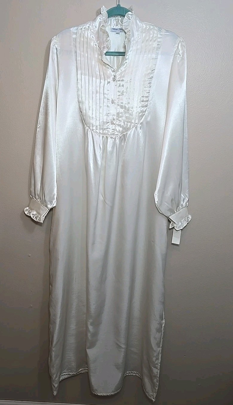 Vintage Allison Smith Satin Nightgown With Flannel Lining Womens Size 14 New…
