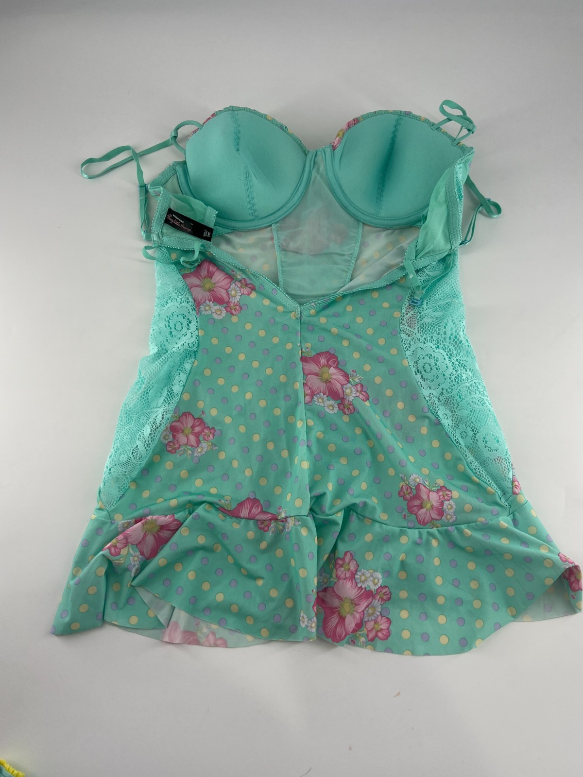 Vintage Victoria Secret Sexy Little Things Lingerie 34C Underwear Med Teal Blue