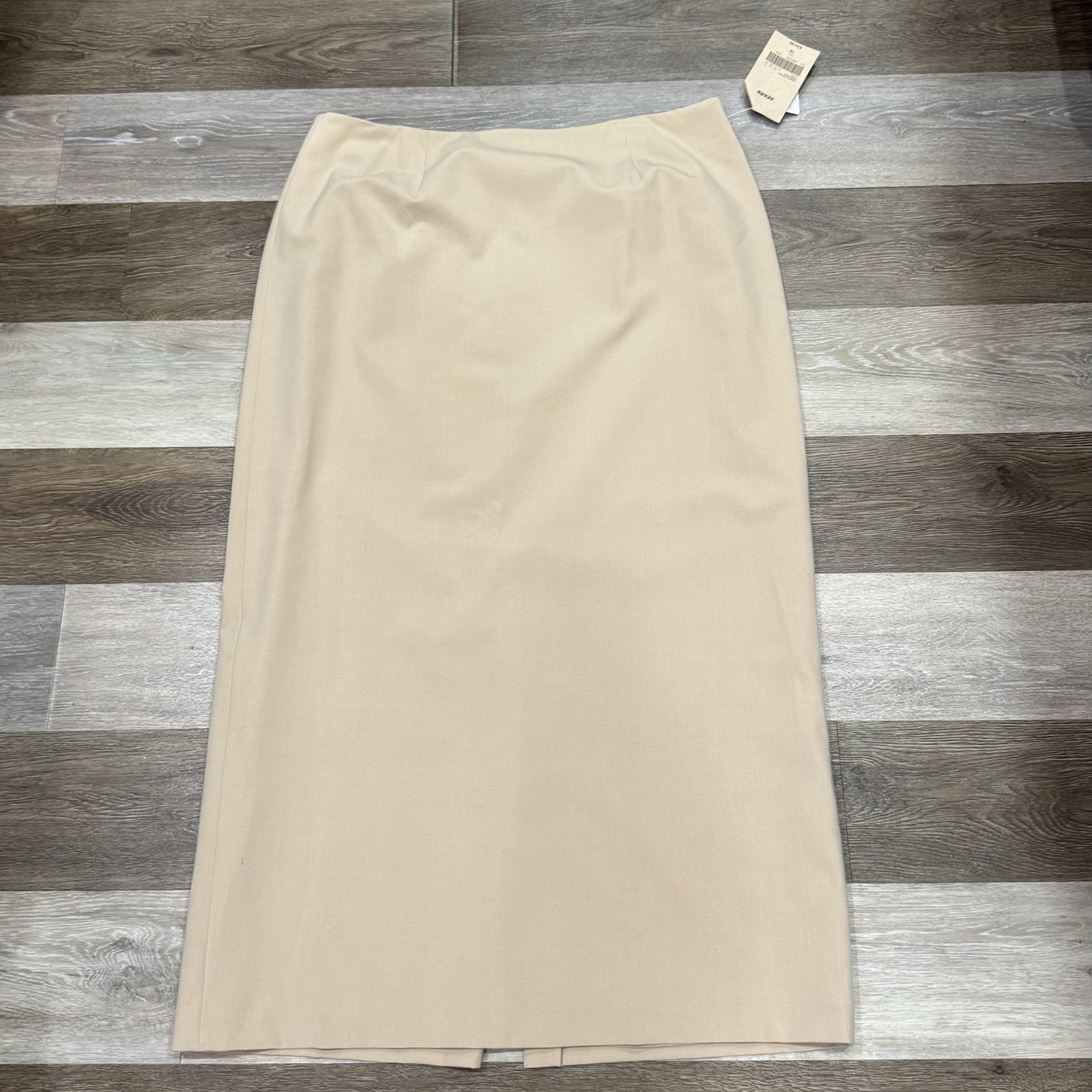 Vtg NWT Apostrophe Essentials Maxi Skirt Women’s Sz 18 Beige Slit Lined Stretch