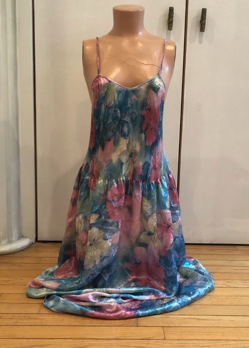 VTG Mary McFadden Vintage Pastel Floral Maxi Nightgown Gown Style 7209 USA