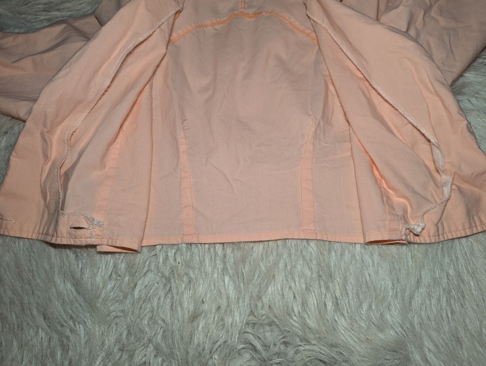 VTG 80s JONI BLAIR Orange HIPPIE CHIC Crop Top Shirt V-Neck RETRO Womens Size 11