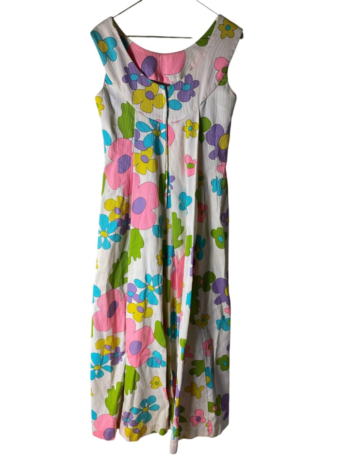 Vintage Hawaiian For Andrade Honolulu Flower Power 60s Dress RARE