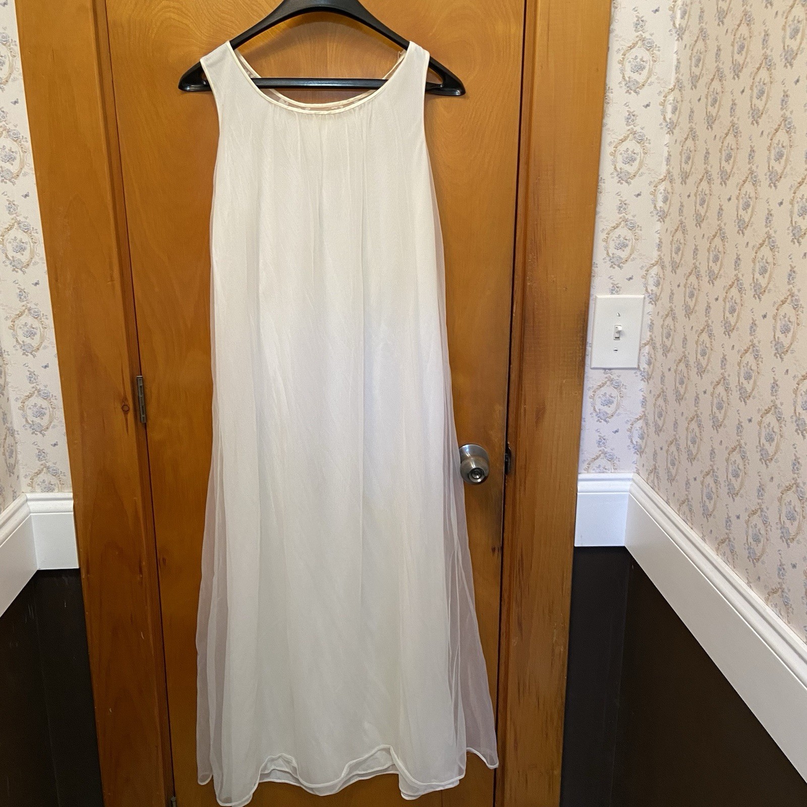 Vintage Sears Nightgown & Sheer Robe Long Size Small 28/30 Bridal Slip Dress
