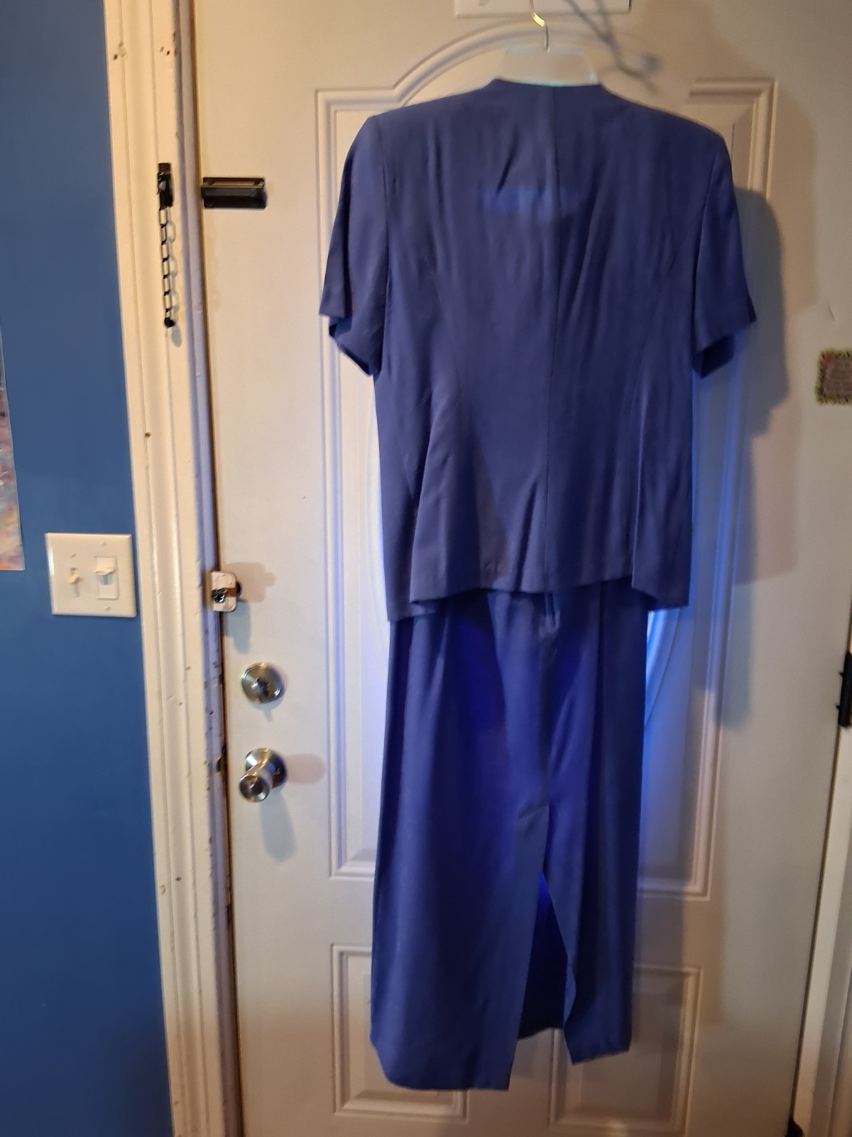 Vintage Periwinkle Blue Karin Stevens 2-Piece Dress and Jacket Set Womens Size 6
