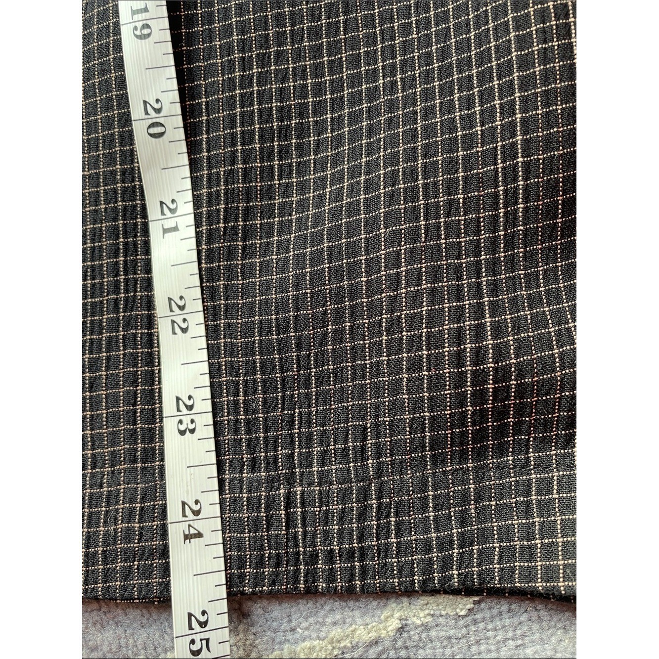 Vintage Jones NY Black & White Checked Button-Up Matching Set Elastic Waist Pant
