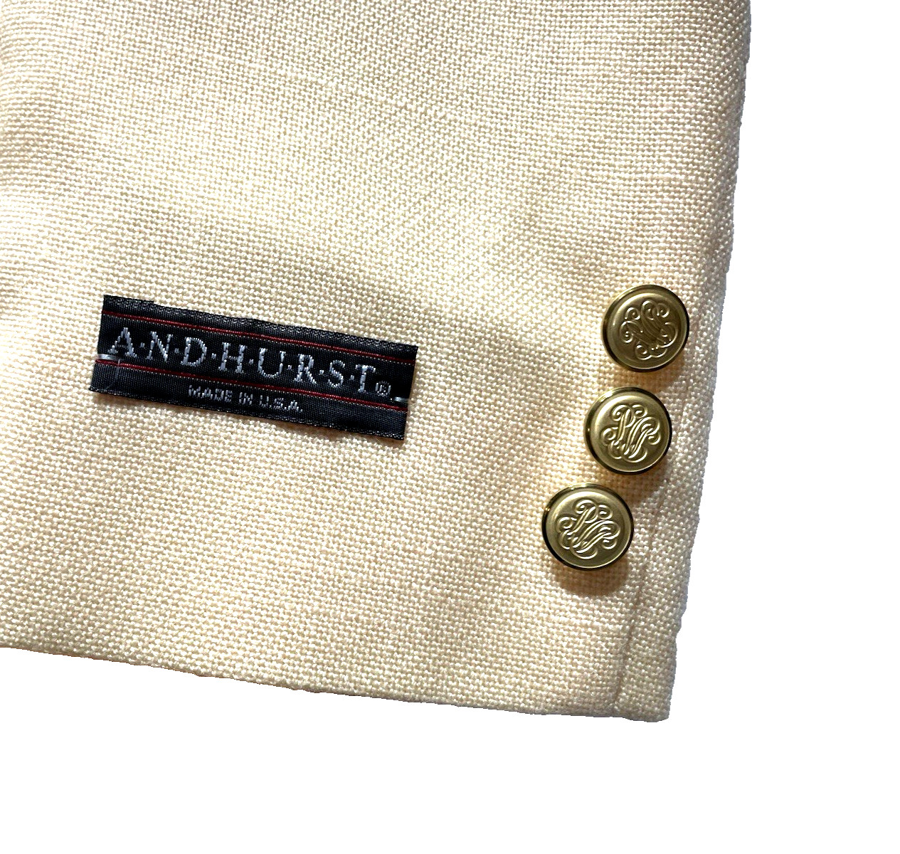 ANDHURST Women’s VTG 2-Button Lined Yellow Blazer Jacket USA Brass Buttons Sz SM