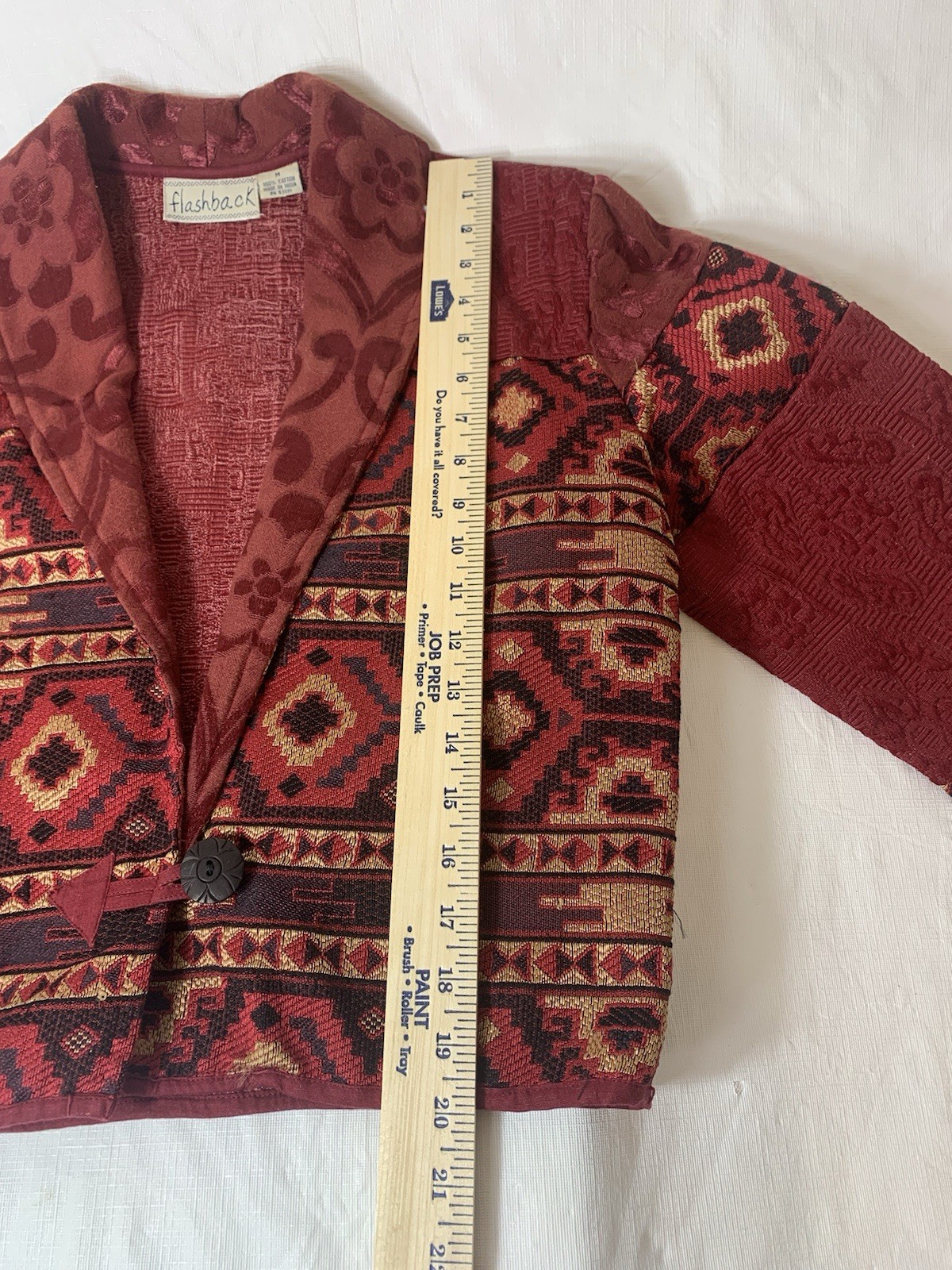 Vintage Flashback cropped embroidered western bolero blazer, size medium
